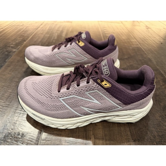 New Balance Purple and Gold Athletic Shoes - Picture 1 of 8